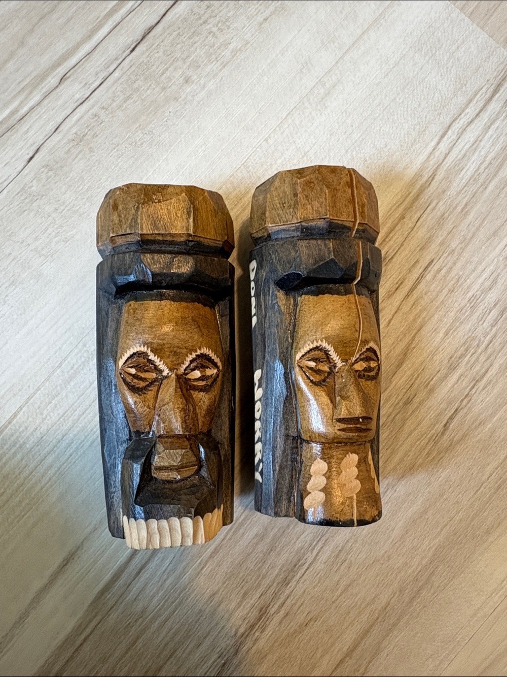 Vintage Hand-Carved Wooden Jamaican art